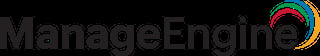 ManageEngine logo with gray text and colorful circular icon design