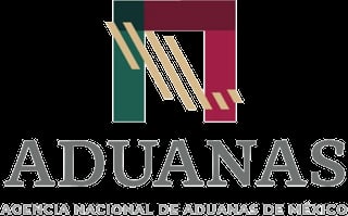 Aduanas logo with geometric design and text representing Mexicos National Customs Agency